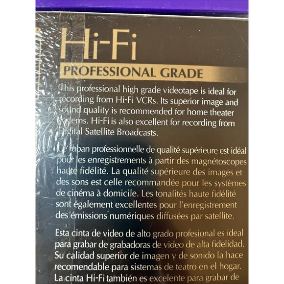 Maxell Hi-Fi Professional Grade T-120 VHS Blank Tapes Lot Of 4 New Sealed 6 Hour - Picture 3 of 6